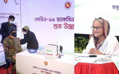 बांग्लादेश में टीकाकरण की हुई शुरुआत, हसीना ने भारत को कहा शुक्रिया
