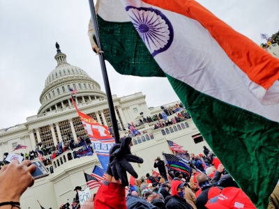 ट्रंप समर्थकों की रैली में दिखा भारतीय झंडा