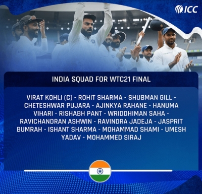 डब्ल्यूटीसी फाइनल के लिए 15 सदस्यीय भारतीय क्रिकेट टीम की घोषणा (लीड-2)
